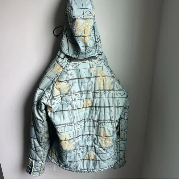 Women's e408 Ski & Snow Jacket in Blue with Yellow Flowers - Size M - Picture 5 of 16